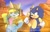 Size: 1939x1250 | Tagged: safe, artist:sezillustrates, bunnie rabbot, sonic the hedgehog, hedgehog, rabbit, sonic frontiers, 2024, daytime, dialogue, duo, english text, female, fist, looking at each other, male, roboticized, starfall islands, sunlight