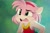 Size: 1200x800 | Tagged: safe, artist:pibblespuppy, amy rose, hedgehog, cheek fluff, don bluth, dress, hairband, looking offscreen, open mouth, shoulder fluff, solo female, style emulation, watermark