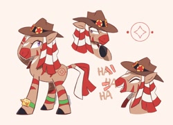 Size: 1670x1200 | Tagged: safe, artist:galaxylover06, knuckles the echidna, cowboy hat, emanata, eyes closed, hat, laughing, multeity, my little pony, solo, species swap, zebra