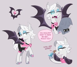 Size: 1470x1280 | Tagged: safe, artist:galaxylover06, rouge the bat, bat pony, dialogue, gem, hypnosis, multeity, my little pony, ponified, pony, species swap