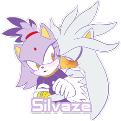 Size: 1426x1434 | Tagged: safe, artist:rubywiitch, blaze the cat, silver the hedgehog, cat, hedgehog, 2015, blaze x silver, blushing, duo, english text, female, hugging, male, ship name, shipping, smile, straight, transparent background