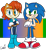 Size: 991x1075 | Tagged: safe, artist:reinadecorazonez, sally acorn, sonic the hedgehog, chipmunk, hedgehog, 2020, abstract background, arms folded, duo, female, gradient background, male, sally x sonic, semi-transparent background, shipping, smile, standing, straight