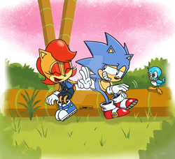Size: 900x820 | Tagged: safe, artist:fliviartoon, sally acorn, sonic the hedgehog