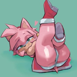 Size: 1400x1400 | Tagged: suggestive, artist:xmortem, amy rose, blushing, female, panties, thick thighs, upskirt