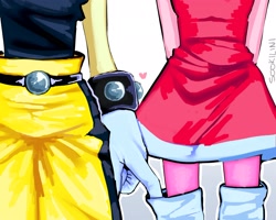 Size: 2072x1655 | Tagged: safe, artist:sookilini, amy rose, surge the tenrec, duo female, female, shipping, surgamy, white background