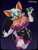 Size: 561x748 | Tagged: suggestive, artist:charupopu, rouge the bat, bat, busty rouge, chaos emerald, emerald, female, filter, floating, holding something, looking at viewer, scanlines, simple background, solo