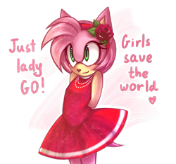 Size: 919x862 | Tagged: safe, artist:mintch0c0late, amy rose, 2014, blushing, english text, flower, hands behind back, heart, looking offscreen, necklace, rose, simple background, smile, solo, standing, text, transparent background