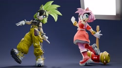 Size: 3840x2160 | Tagged: suggestive, artist:st0rm3ye, amy rose, surge the tenrec