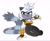 Size: 2048x1684 | Tagged: safe, artist:divadula_k, tangle the lemur, lemur, female, lidded eyes, looking at viewer, reaching towards the viewer, simple background, sitting, smile, smiling at viewer, solo, tongue out, white background