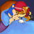 Size: 2500x2500 | Tagged: safe, artist:classicsonicsatam, sally acorn, sonic the hedgehog, chipmunk, hedgehog, 2020, archie sonic the hedgehog, bed, bedroom, blanket, blushing, duo, female, heart, kiss, male, pillow, sally x sonic, sally's ringblader outfit, shipping, sleeping, straight
