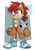 Size: 1448x2048 | Tagged: safe, artist:percivoreart, sally acorn, chipmunk, 2026, abstract background, clenched fists, female, looking offscreen, nike, redesign, sally's vest and boots, shoes, smile, solo, standing, treads