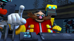 Size: 1920x1080 | Tagged: safe, artist:greatwhite studios, cubot, orbot, robotnik, human, 3d, looking at something, looking offscreen, pointing, robot, screencap, seaweed, submarine, trio, underwater