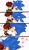 Size: 2088x3635 | Tagged: safe, artist:lilredgummie, sally acorn, sonic the hedgehog, chipmunk, hedgehog, 2022, blushing, book, comic, duo, exclamation mark, falling, female, hand on another's cheek, heart, high res, holding something, kiss, kiss on cheek, looking at them, male, no dialogue, question mark, reading, sally x sonic, sally's ringblader outfit, shipping, sitting, speech bubble, straight, surprise kiss, surprised, table