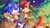 Size: 1920x1080 | Tagged: safe, artist:inkuusan, sally acorn, sonic the hedgehog, chipmunk, hedgehog, 2026, campfire, chili dog, duo, eating, eyebrow clipping through hair, food, forest, grilling, holding something, hot dog, log, male, marshmallow, moon, nighttime, outdoors, sally x sonic, sally's vest and boots, sausage, shipping, sitting, sonic satam, straight, treads, tree, wink