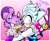 Size: 3290x2709 | Tagged: safe, artist:jokingjesterjj, blaze the cat, silver the hedgehog, cat, hedgehog, 2026, alternate outfit, blaze x silver, clothes, duo, female, fully clothed, jumpsuit, looking at them, male, raised leg, redesign, shipping, smile, smiling at them, straight, sweatdrop