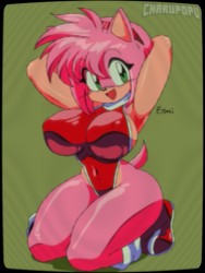 Size: 453x604 | Tagged: suggestive, artist:charupopu, amy rose, crt effect, filter
