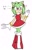 Size: 735x1146 | Tagged: safe, artist:aoshibazakura95, amy rose, hedgehog, 2025, color swap, dress, green amy, green fur, heart, japanese text, looking at viewer, mouth open, simple background, smile, solo, standing, white background