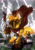 Size: 1700x2400 | Tagged: safe, artist:bluewolfartista, miles "tails" prower, fox, sonic and the black knight, 2019, cape, clouds, fighting pose, flower, forest, grey skies, holding something, knight armor, lightning, male, outdoors, rain, rock, solo, storm, sword, thunder, weapon, wraps