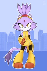 Size: 1365x2048 | Tagged: safe, artist:kyoedition, blaze the cat, gameoverse, kit bodega (gameoverse)