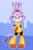 Size: 1365x2048 | Tagged: safe, artist:kyoedition, blaze the cat, cat, alternate outfit, city, cityscape, female, frown, gameoverse, kit bodega (gameoverse), outline, solo, white outline