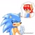 Size: 720x720 | Tagged: safe, artist:sora_drawing_0, sally acorn, sonic the hedgehog, chipmunk, hedgehog, 2022, blushing, female, heart, male, sally x sonic, sally's ringblader outfit, shipping, simple background, solo, straight, thinking, thought bubble, white background