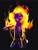 Size: 1536x2048 | Tagged: safe, artist:sora_drawing_0, oc, oc:light the cat (sora drawing 0), cat, 2023, backlighting, black background, dark, english text, fankid, fire, flame, looking offscreen, male, oc only, parent:blaze, parent:silver, parents:silvaze, pose, simple background, sketch, solo, standing
