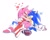 Size: 4096x3249 | Tagged: safe, artist:guitar_00000001, amy rose, sonic the hedgehog, 2026, amy x sonic, amybetes, blushing, cute, duo, eyes closed, female, grin, hand on another's hip, happy, heart, hugging, male, mouth open, shipping, simple background, sitting, sitting on them, smile, straight, treads, wagging tail, white background