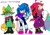 Size: 1446x1000 | Tagged: safe, artist:aoshibazakura95, knuckles the echidna, miles "tails" prower, sonic the hedgehog, 2025, axe, clothes, cosplay, crossover, deltarune, glasses, hat, heart, holding something, lidded eyes, looking at viewer, simple background, smile, smiling at viewer, standing, sword, team sonic, trio, weapon, white background