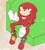 Size: 1000x1116 | Tagged: safe, artist:aoshibazakura95, knuckles the echidna, echidna, 2025, looking offscreen, looking up, male, master emerald, sitting, solo