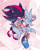 Size: 1605x2029 | Tagged: safe, artist:vixenmatch, shadow the hedgehog, silver the hedgehog, hedgehog, duo, echo background, gay, holding hands, lidded eyes, looking at each other, looking at them, male, shadow x silver, shipping, smile