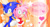 Size: 600x327 | Tagged: safe, artist:cha0zgallant, amy rose, sonic the hedgehog, hedgehog, 2009, amy's halterneck dress, dress, duo, female, gloves, headband, linking arms, looking at viewer, male, open smile, smile, smiling at viewer