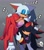 Size: 1782x2048 | Tagged: safe, artist:cajita1213, knuckles the echidna, rouge the bat, shadow the hedgehog, eyes closed, grey background, knuckles x rouge x shadow, knuxouge, polyamory, shadouge, shipping, simple background, sleeping, straight, trio, zzz
