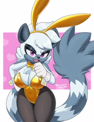 Size: 3170x4096 | Tagged: safe, artist:byghosteduard, tangle the lemur, playboy bunny
