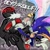 Size: 1079x1079 | Tagged: safe, artist:genkiii05, sonic the hedgehog, human, 2026, cape, dreamcast logo, duo, english text, gay pride, kicking, motivation, outline, positivity, pride, pride month, silhouette, text, trans pride, violence