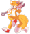 Size: 800x917 | Tagged: safe, artist:batnoise, miles "tails" prower, 2014, chest fluff, eyewear on head, goggles, goggles on head, holding something, looking at viewer, outline, pointing, simple background, smile, solo, tongue out, transparent background, wink, wrench