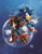 Size: 1280x1646 | Tagged: safe, artist:candycatstuffs, shadow the hedgehog, sonic the hedgehog, hedgehog, sonic adventure 2, sonic x, 2026, abstract background, anniversary, duo, earth, frown, looking at viewer, male, moon, planet, posing, redraw, smile, space