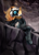 Size: 1500x2100 | Tagged: safe, artist:y-firestar, whisper the wolf, wolf, 2018, cliff, clouds, cloudy, eyes closed, female, from below, grey skies, looking offscreen, mountain, outdoors, sitting, solo, treads