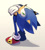 Size: 890x981 | Tagged: safe, artist:scourgefrontier, sonic the hedgehog, hedgehog, 2026, arms folded, looking at viewer, male, mouth open, shadow (lighting), simple background, solo, upside down, white background