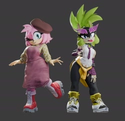 Size: 2368x2290 | Tagged: safe, artist:st0rm3ye, amy rose, surge the tenrec
