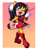 Size: 800x1050 | Tagged: safe, artist:amipiyoart, artist:kyarathewolf, honey the cat, cat, fangs, female, gradient background, mouth open, open smile, smile, solo, wink