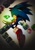 Size: 736x1057 | Tagged: safe, artist:soniic91, sonic the hedgehog, hedgehog, 2026, chaos emerald, eyes closed, jewel, male, mid-air, smile, solo, treads