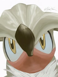 Size: 1536x2048 | Tagged: safe, artist:nicrotinewild, silver the hedgehog, close-up, lineless, looking at each other, simple background, solo, white background