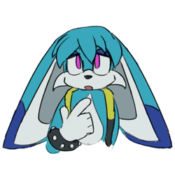 Size: 640x640 | Tagged: safe, artist:stardusthedgehog, kit the fennec, 2026, flat colors, front view, looking at viewer, meme, mouth open, pointing, simple background, solo, transparent background, who me?