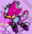 Size: 3816x4080 | Tagged: safe, artist:2kartz, espio the chameleon, 2026, absurd res, blade, chameleon, echo background, frown, holding something, kunai knife, looking at viewer, male, ninja star, shine, solo, weapon