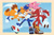Size: 2048x1365 | Tagged: safe, artist:wereh0gz, amy rose, knuckles the echidna, miles "tails" prower, sonic the hedgehog, 2026, amybetes, birthday, boots, border, cheek fluff, cute, eyes closed, eyewear on head, female, fur markings, goggles, goggles on head, grin, group, group hug, hugging, knee brace, knucklebetes, lineless, male, mouth open, no outlines, one eye closed, open smile, quartet, signature, smile, sonabetes, tailabetes, treads