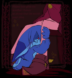 Size: 932x1000 | Tagged: safe, artist:bobbutterbutt, dr. starline, kit the fennec, 2026, barefoot, crying, duo, english text, father's day, holding leg, hugging, kneeling, leg hug, paws, sad, sitting, tears, tears of sadness, text