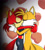 Size: 1050x1156 | Tagged: safe, artist:herl89, fiona fox, miles "tails" prower, fox, 2026, abstract background, age difference, duo, eyes closed, female, fiona x tails, heart, heart background, hugging, kiss, kiss on lips, male, shipping, straight