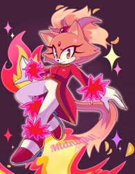 Size: 1578x2019 | Tagged: safe, artist:chaotixmidnight, blaze the cat, burning blaze, cat, female, fire, super form