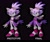 Size: 2048x1704 | Tagged: safe, artist:m_ariel_e, blaze the cat, cat, 2026, 3d, alternate outfit, black background, clothes, comparison, duality, english text, eyelashes, female, hand out, looking at viewer, reaching out, reaching towards the viewer, simple background, smile, smiling at viewer, solo, standing, text