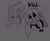 Size: 1372x1132 | Tagged: safe, artist:son1c, kit the fennec, miles "tails" prower, fox, 2026, bust, duo, eyelashes, fennec, grey background, grin, heart, line art, male, monochrome, mouth open, one fang, open smile, shadowed face, simple background, sketch, smile, text, thumbs up, wink
